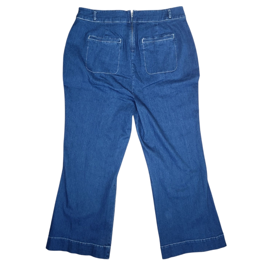 ModCloth Daydream Wide Leg Flare Jeans 16 Zip Back Retro Stylish - Picture 2 of 11